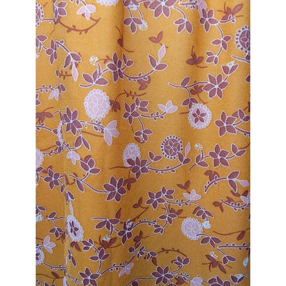 NWT‎ Steve Madden BB Dakota Ditsy Dress Size XXL Yellow Floral Maxi Tiered - Picture 8 of 8